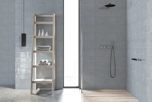 Borriana Light Blue Wall Tile in Bathroom and Shower